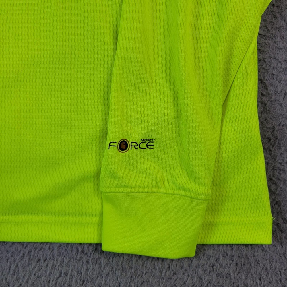 Carhartt Breathable T-Shirt Men's Size L Relaxed Fit Long Sleeve Bright Yellow - Picture 2 of 9